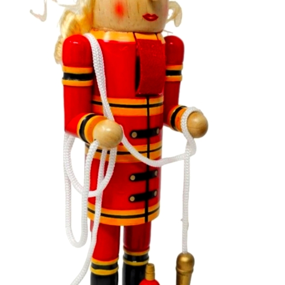 Female Fireman Firefighter Wood 14" Nutcracker - Picture 2 of 4